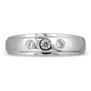 Round Cut Diamond 3 Stone Anniversary Ring For Men