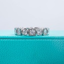 Round Brilliant Cut White Cubic Zirconia 925 Sterling Silver Full Eternity Wedding Rings For Women