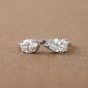 Oval And Pear Cut 2 tone Unique Birthday Gift Ring for Women