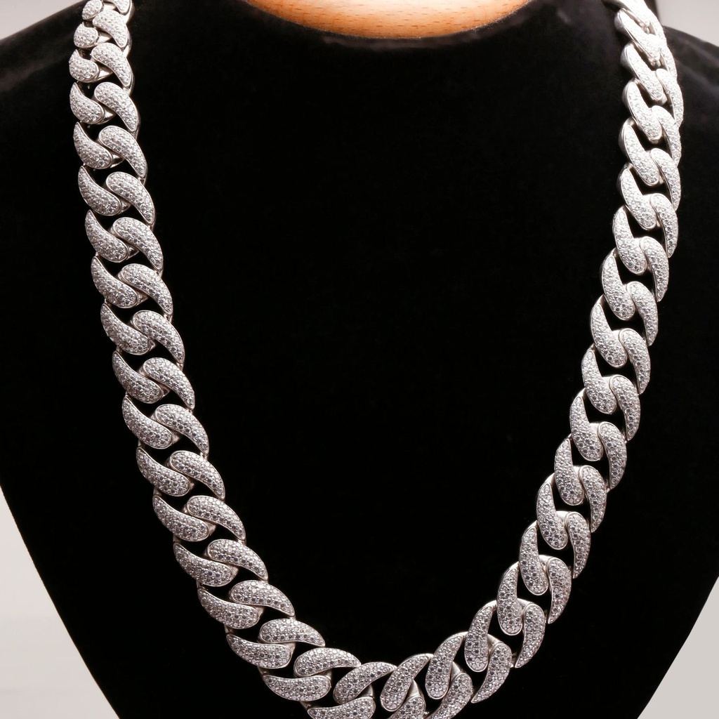 Handmade 925 Sterling Silver Miami Cuban Moissanite Necklace