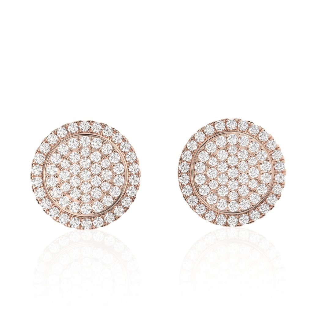  Round Cut Diamond Luxurious Looking Unique Stud Earrings For Women