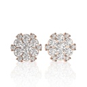 Round Cut Diamond Floral Style Stud Earrings For Women
