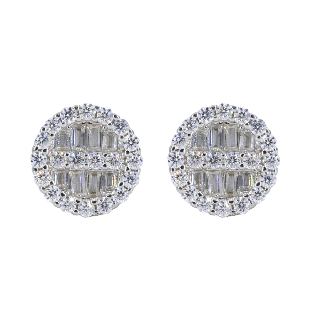 Baguette Infill VVS Moissanite Daimond Earrings