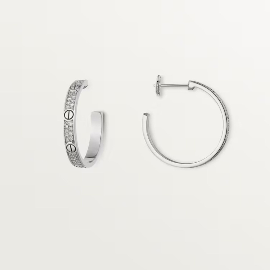 Round Cut Diamond C Style Hoop Earrings for Women