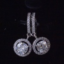 Round Cut Diamond Halo Drop/Dangle Earrings for Women
