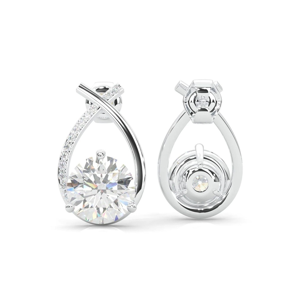 Round Cut Diamond Unique Drop/Dangle Earrings for Women