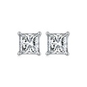 Princess Cut VVS Moissanite Diamond Stud Earrings