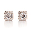  Asscher Cut Diamond Halo Stud Earring For Women