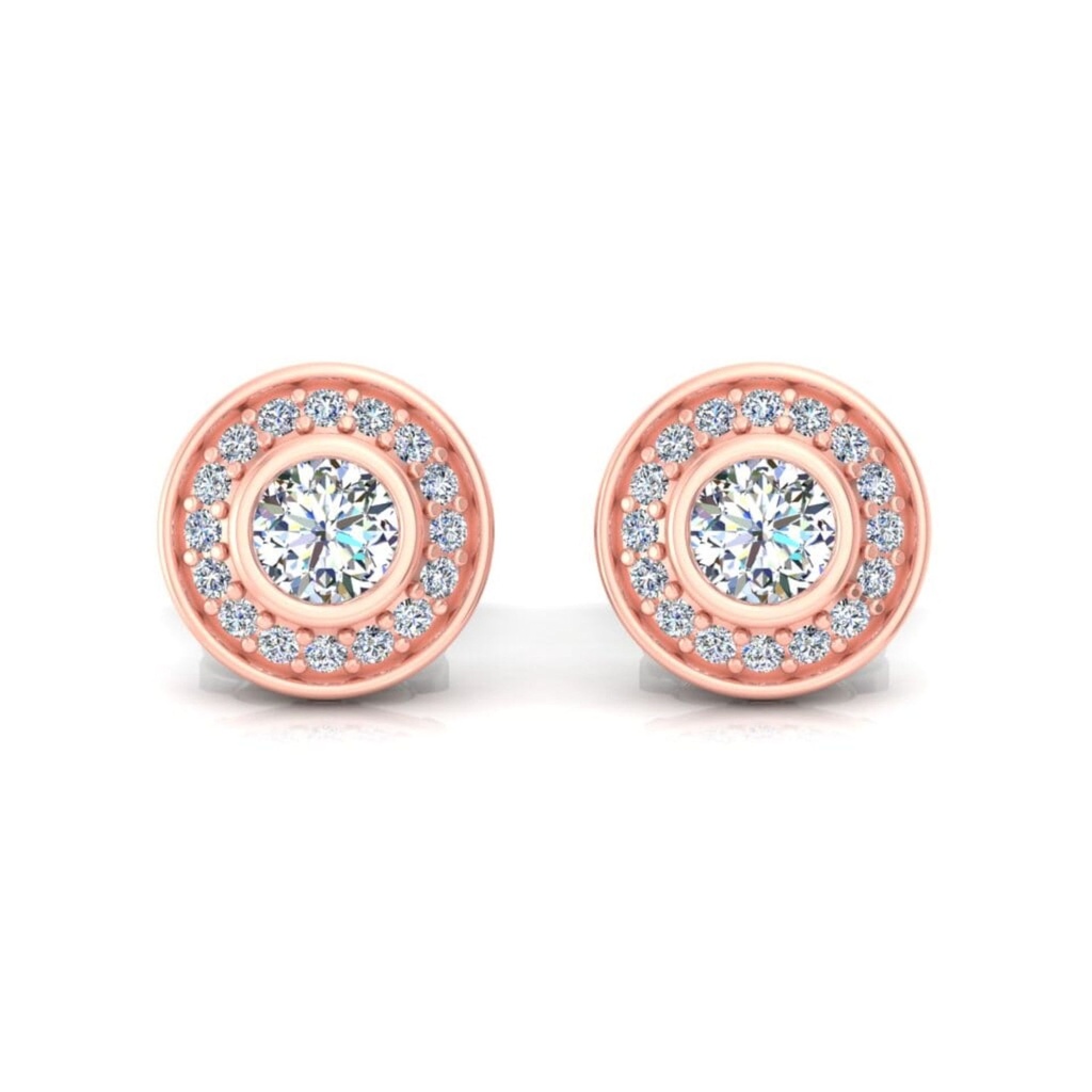 Round Cut Stud Earrings In 925 Sterling Silver Earrings For Wedding