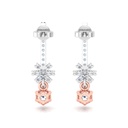 Round Cut Diamond Big Drop Dangle Earrings For Women