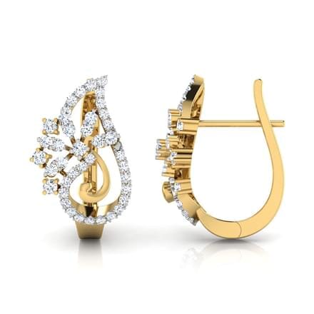 Round Cut Diamond Unique Hoop Earrings For Women