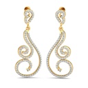 Round Cut Diamond Unique Big Drop Dangle Earrings For Women