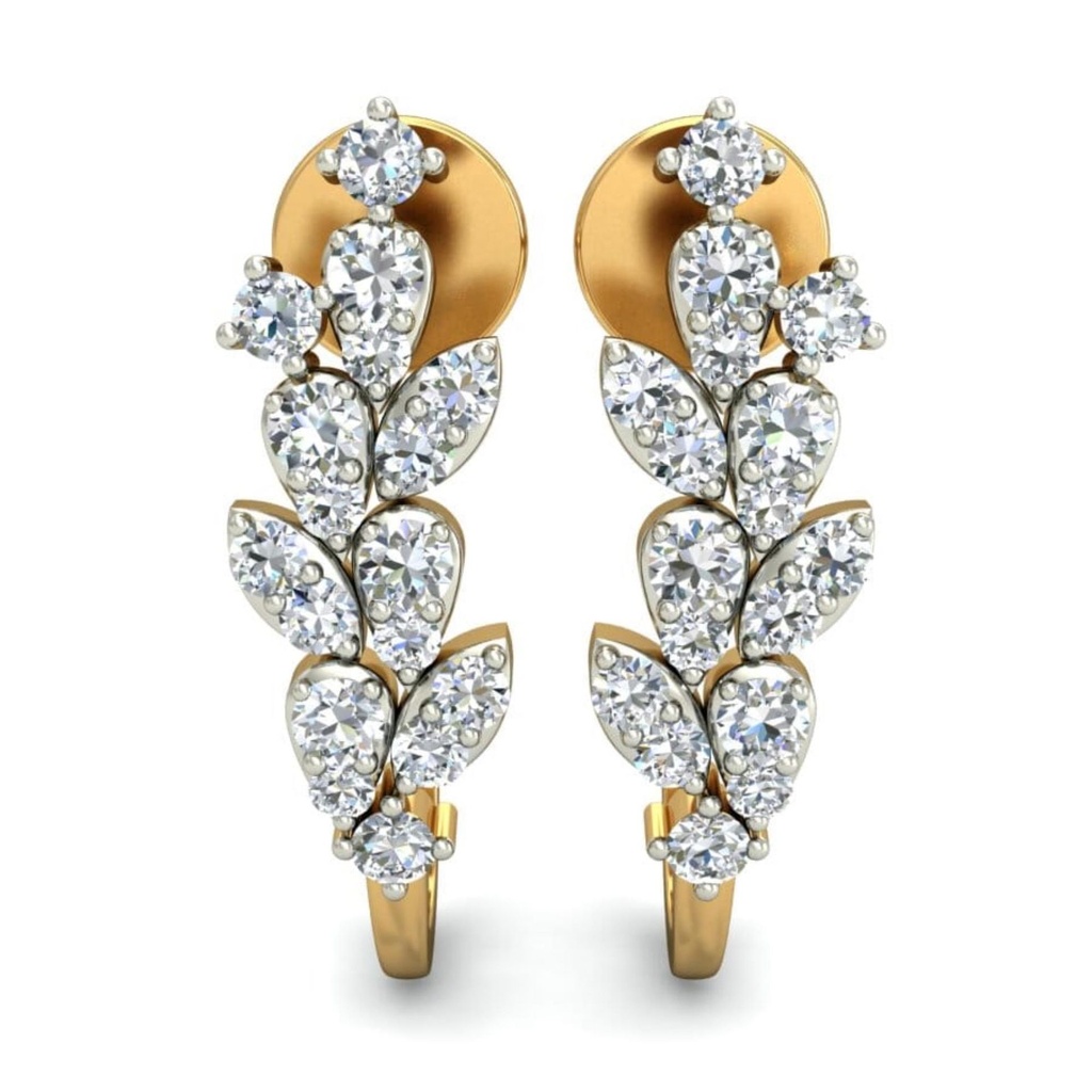 Round Cut Diamond Unique Big Drop Dangle Earrings For Women