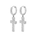 Round Cut Diamond Hoop Drop Dangle Hip Hop Earrings For Women