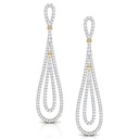 Round Cut Diamond Unique Big Drop Dangle Earrings For Women