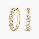 Baguette Cut Diamond Unique Hoop Earrings For Women