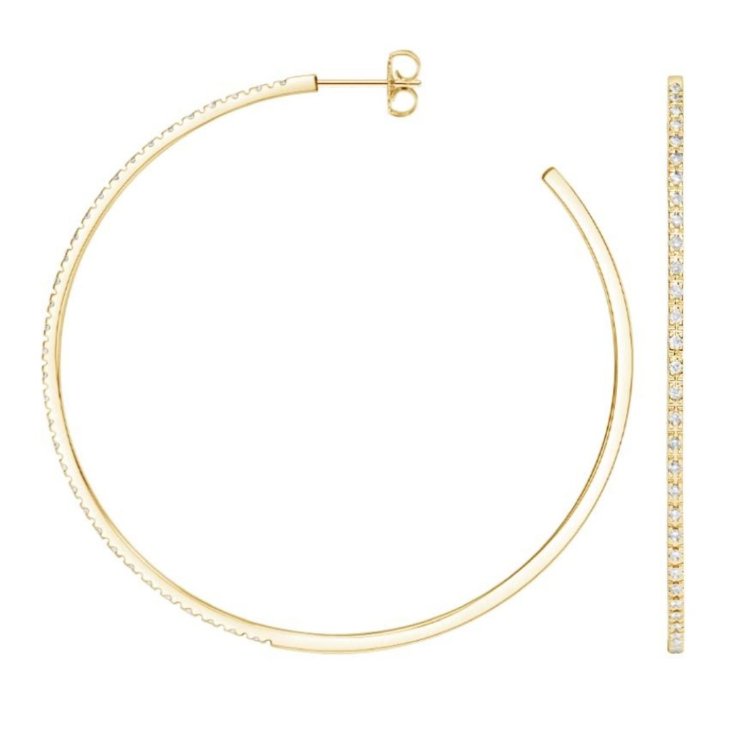 Round Cut Diamond Hoop Earrings for Women