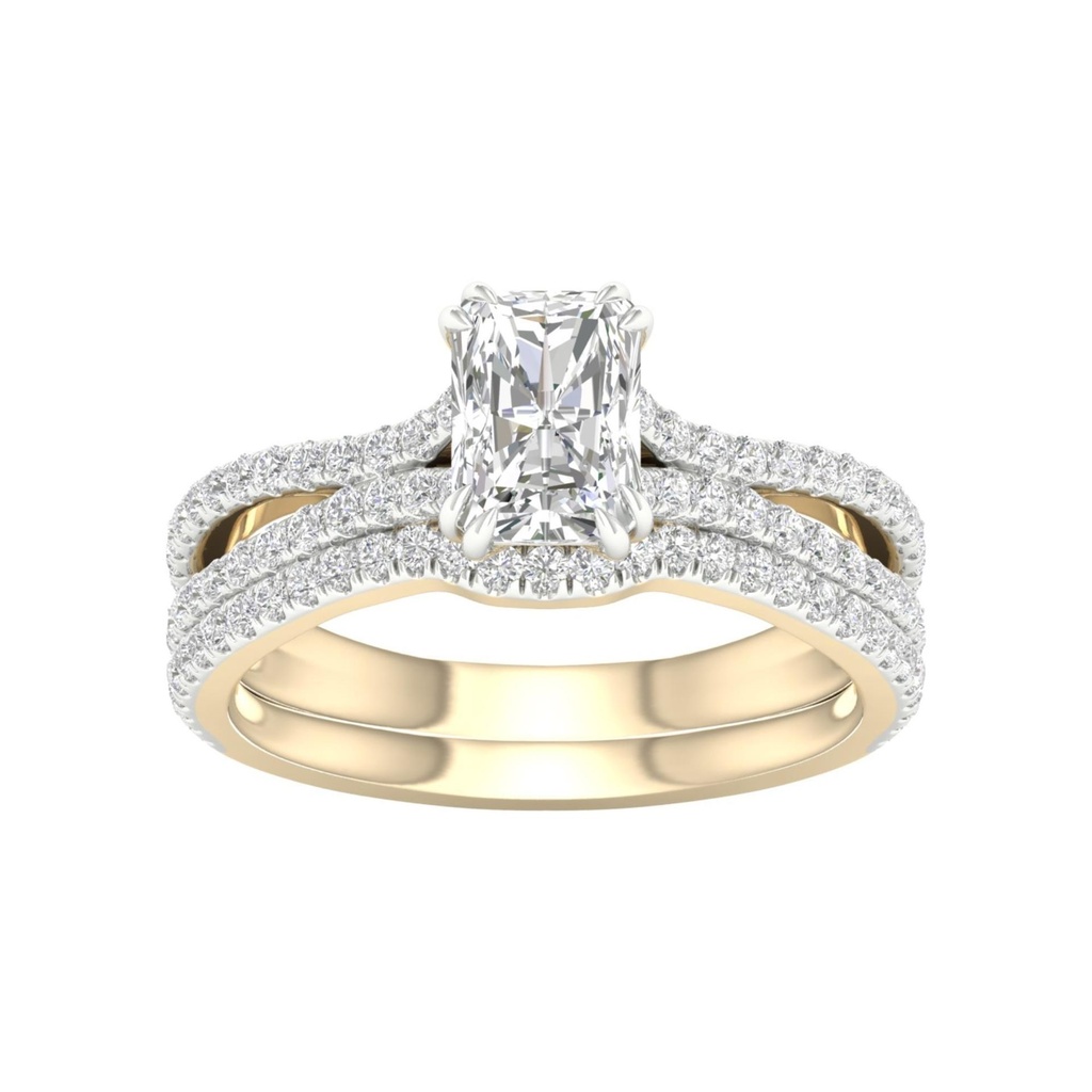 Radiant Cut Bridal Set Engagement Ring, Wedding Ring for Women 