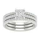 Princess Cut Trio Set Engagement Ring, Wedding Ring for Women 