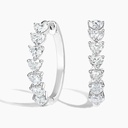 Heart Cut Diamond Hoop Earrings for Women Gift for Her, Handmade Jewelry