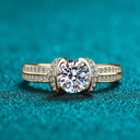 Fancy Engagement Ring, Round Cut Wedding Ring 