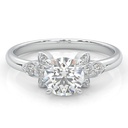 Round Cut Fancy Engagement Ring, Prong Setting Wedding Ring for Women