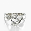 Round Cut White Gold Twisted Engagement Ring