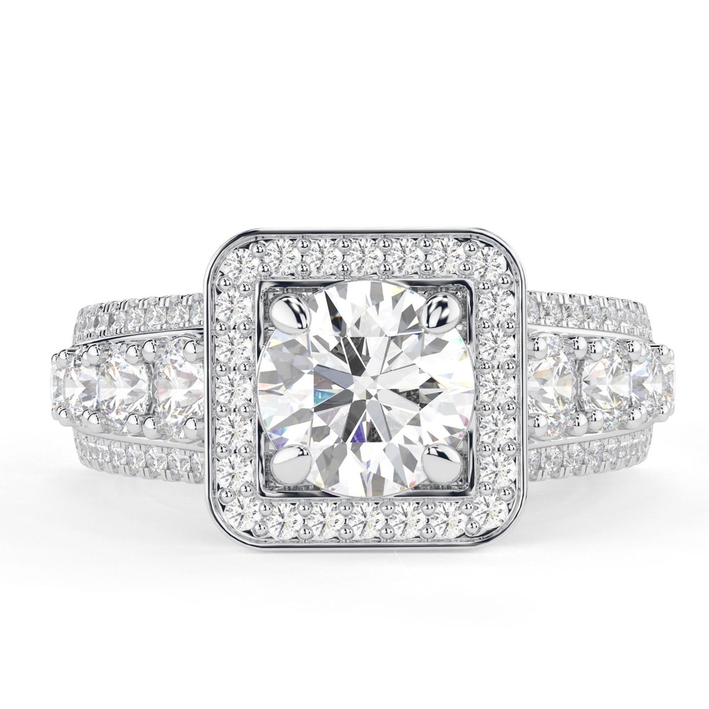  Halo Engagement Ring, Halo  Wedding Ring, Anniversary Gift, Colorless Ring, Gift For Her