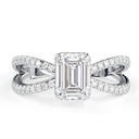 Emerald Cut Diamond Split Shank Anniversary Ring for Women