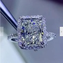 Radiant Cut Diamond Hidden Halo With Accents Engagement Ring For Women