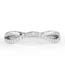 Certified Lab Grown Diamond Curved Wedding Band -  White Gold Vintage Ring - Chevron Stacking Band - Matching Band - Gifts For Women