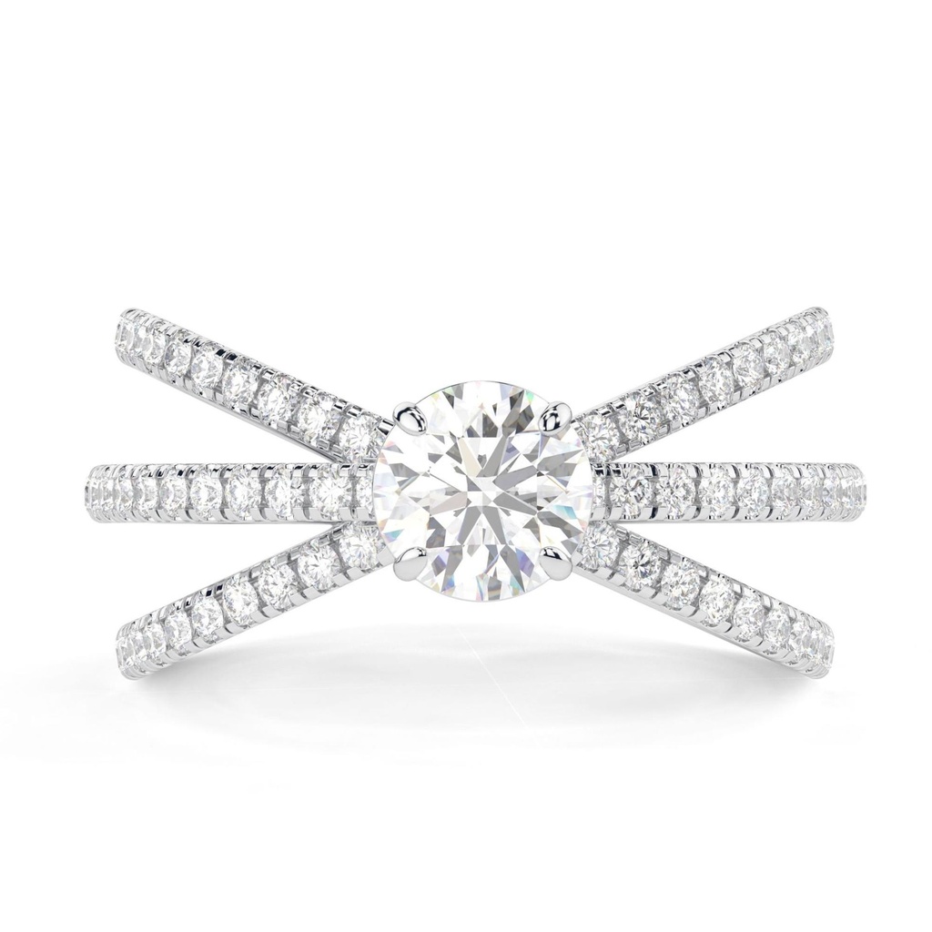  Round Cut Lab Grown Diamond Halo Ring, Gold Round Diamond Engagement Ring Round Cut Eco Friendly Diamond Jewelry