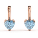 Blue Heart Cut Diamond Dangle Solitaire Earrings For Women