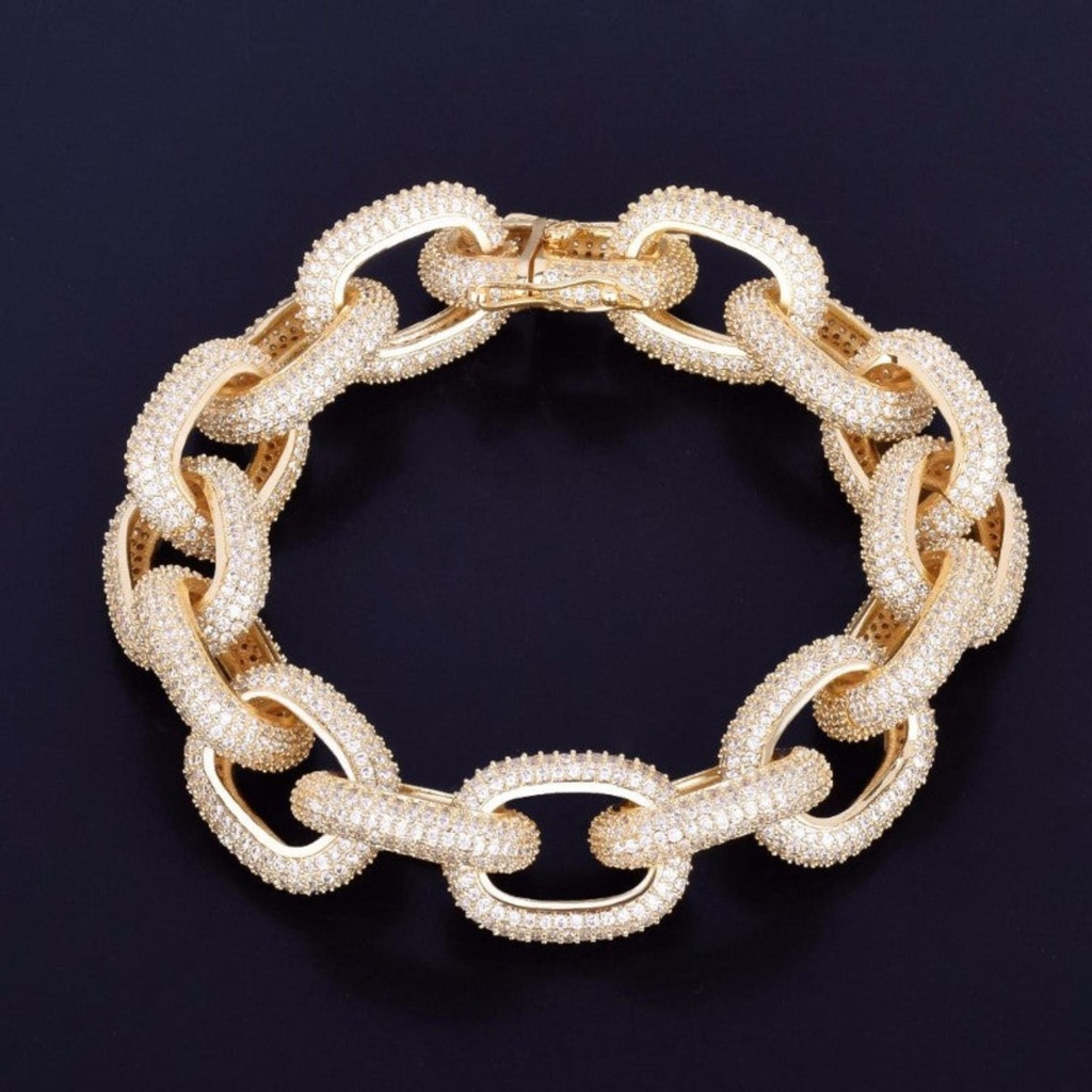 Moissanite Diamond Cuban Link Iced Out Sterling Silver Bracelet