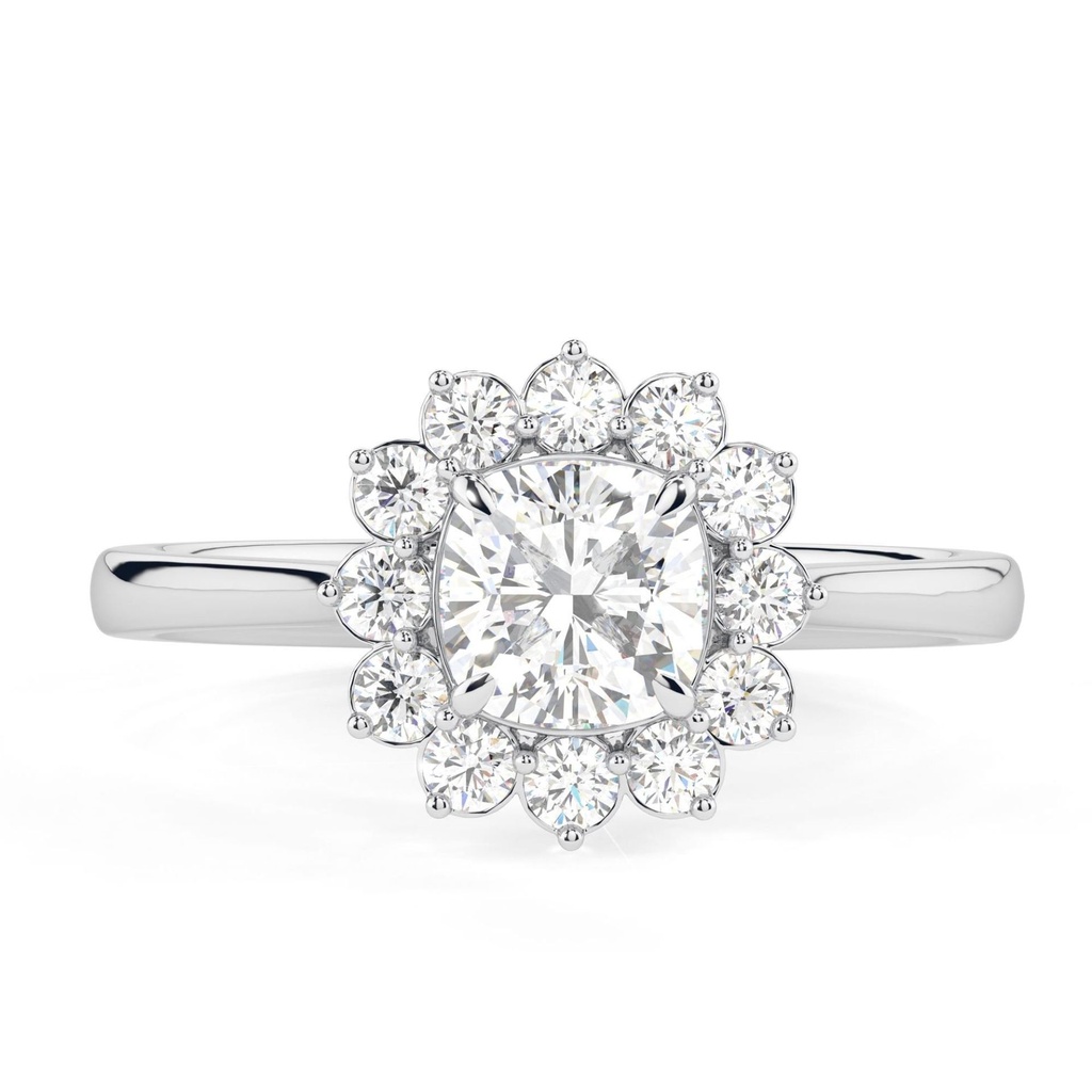 Cushion Cut Halo Engagement Ring, Cushion  Diamond Anniversary Ring, Diamond Ring, Wedding Ring For Her