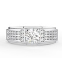  Cut Lab Grown Diamond Men's Engraved Engagement Ring Men's 950 Platinum Ring Diamond Wedding Band Gift For Love