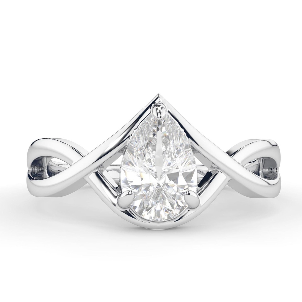 Pear Cut Diamond Twisted Anniversary Ring for Women