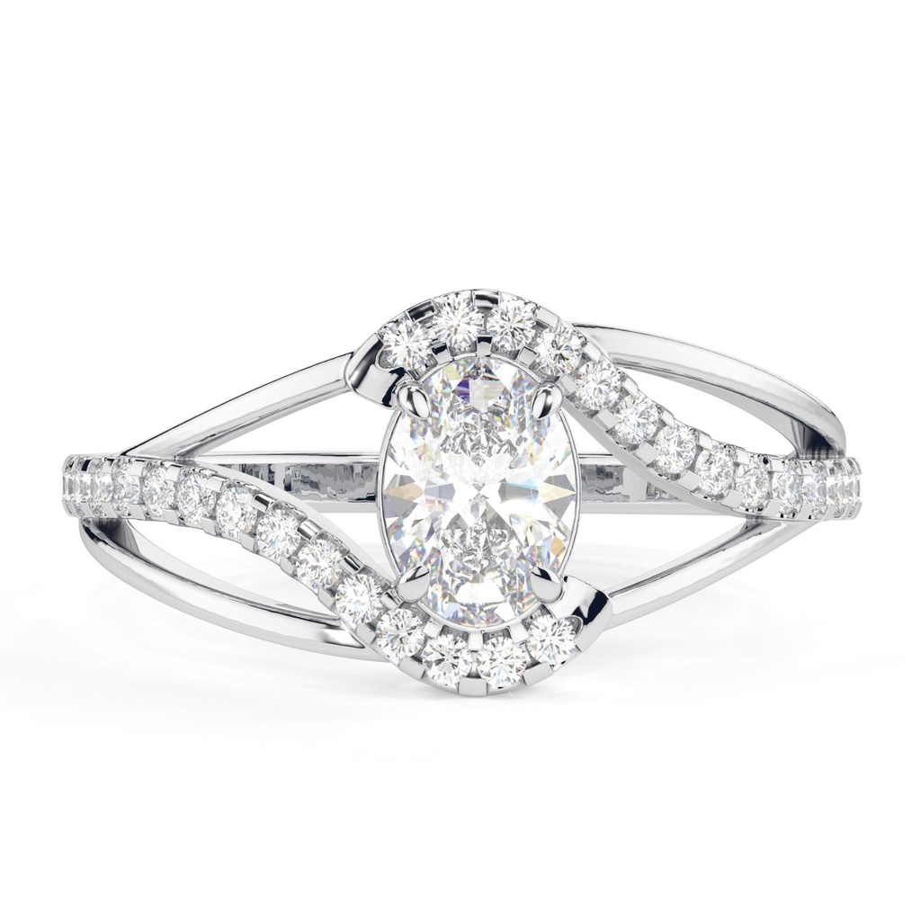  Oval Cut Colorless  Ring | Engagement Ring | Wedding Ring | Claw Prong and Twisted Band Bridal Set Gift Ring