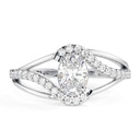  Oval Cut Colorless  Ring | Engagement Ring | Wedding Ring | Claw Prong and Twisted Band Bridal Set Gift Ring