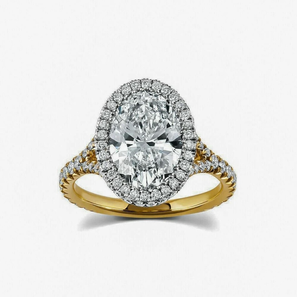 Oval Cut Split Shank Engagement Ring for Women