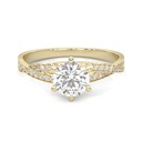 Round Cut Twisted Engagement Ring for Women