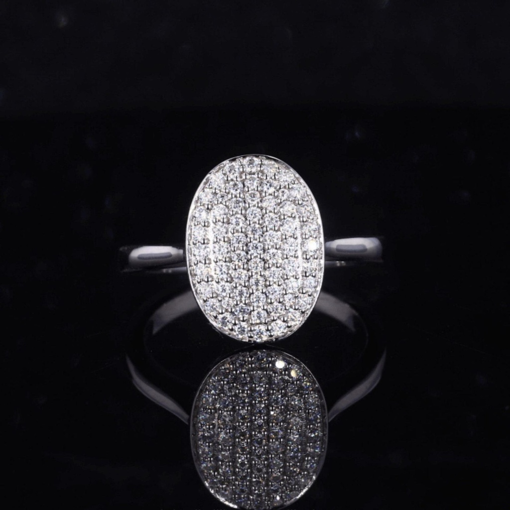 Round Solitaire Lab Created Diamond Engagement Ring in 14k White Gold | Gold Band Round Diamond Engagement Ring