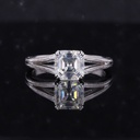 Asscher Solitaire Lab Created Diamond Engagement Ring in 14k White Gold | Engagement Ring Gold Band Asscher Diamond