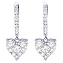 Round Cut Diamond Heart Shape Drop Dangle Earrings For Women