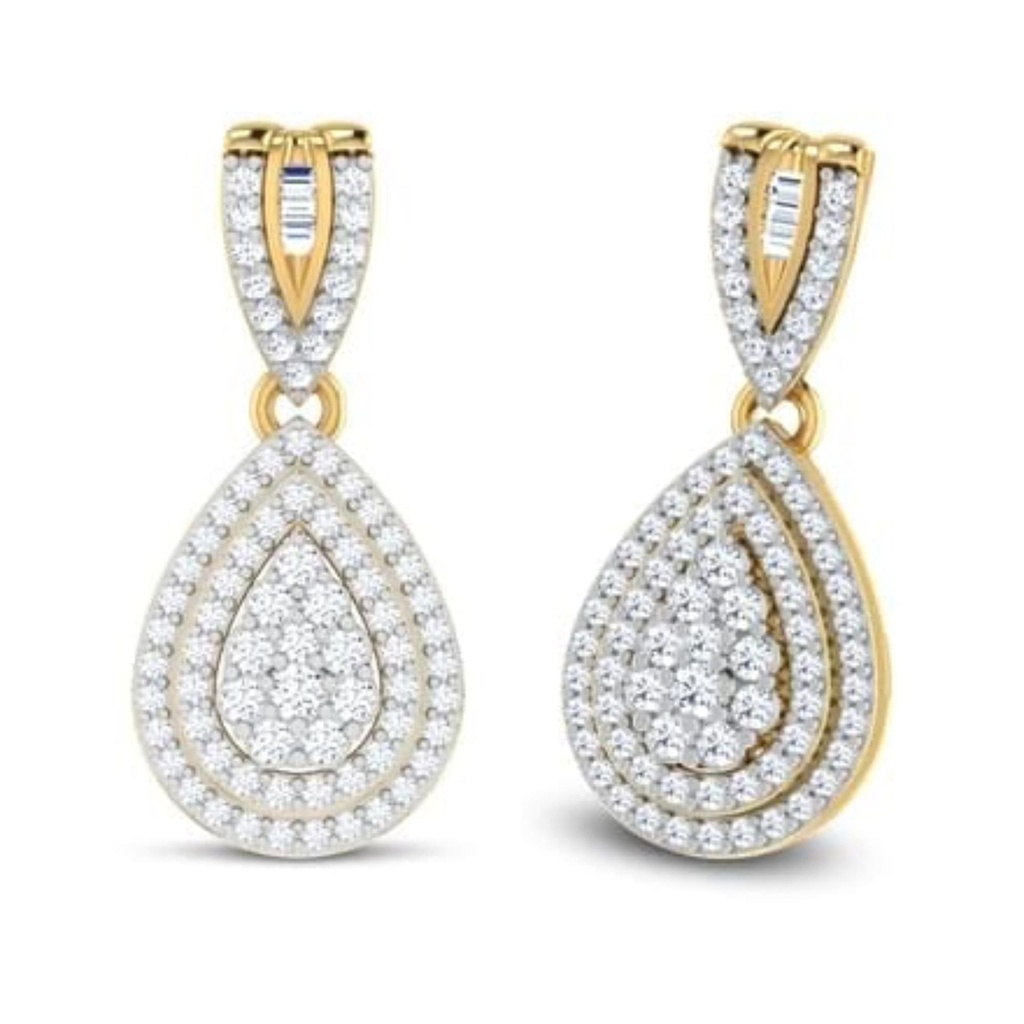 Round Cut Diamond Unique Drop Dangle Earrings For Women