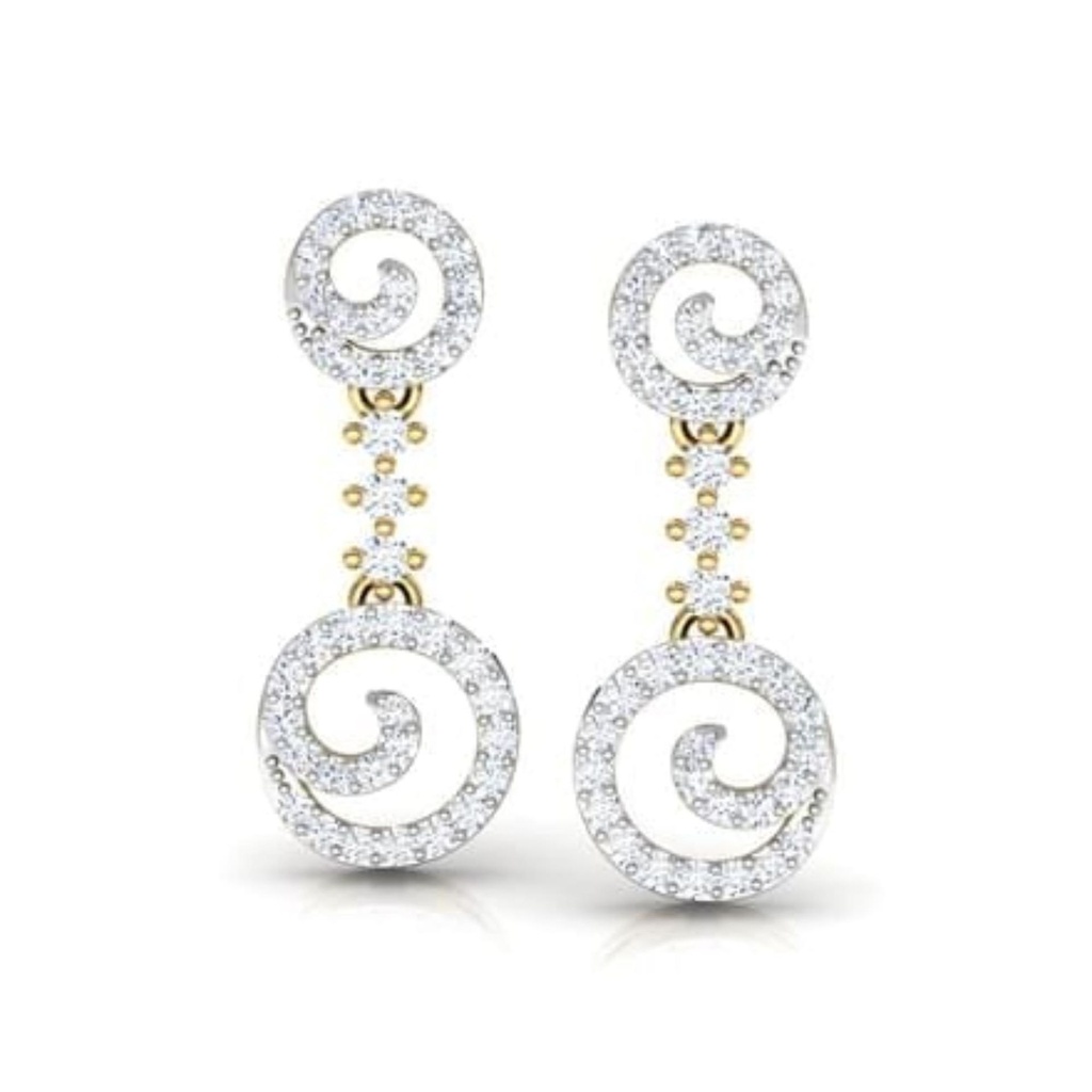 Round Cut Diamond Drop Dangle Big Earrings For Women