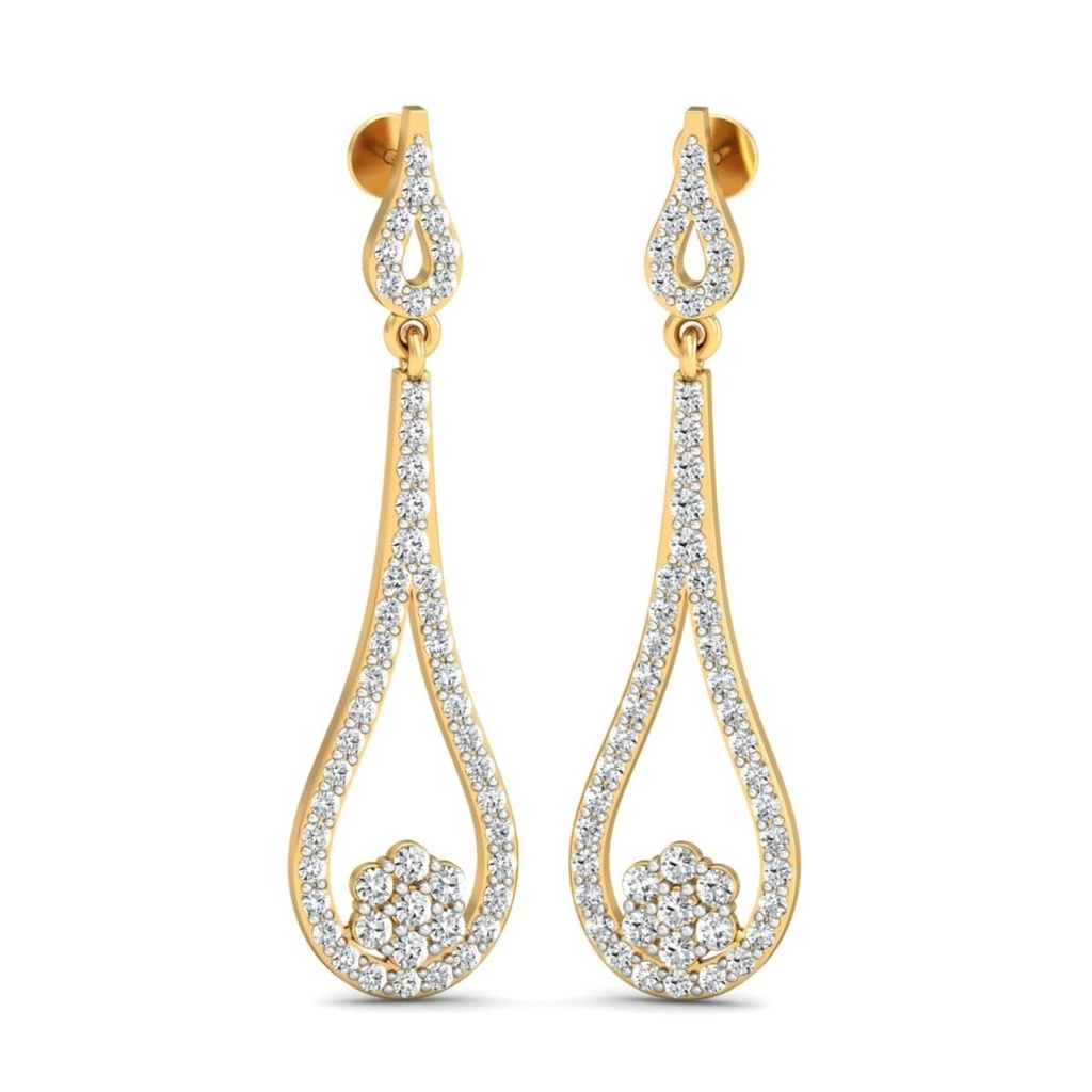 Round Cut Diamond Drop Dangle Earrings For Women