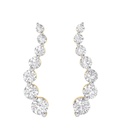 Round Cut Diamond Cluster Big Stud Earrings For Women