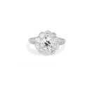 Engagement Ring / 14k Gold Cluster Halo Engagement Ring / Vintage Wedding Ring / Edwardian for Her