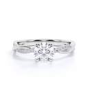 Round Cut Diamond Twisted Engagement Ring for Women